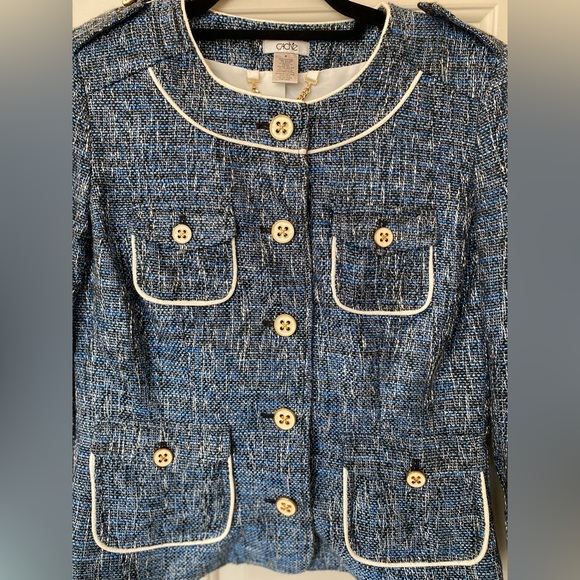 Cache Blue Blazer Jacket Size 6 - Picture 8 of 11